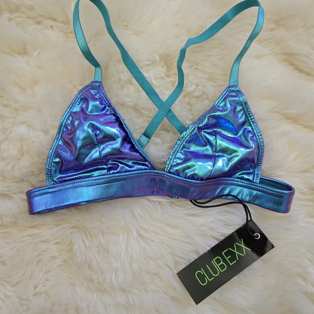 Club Exx Iridescent Blue Bralette